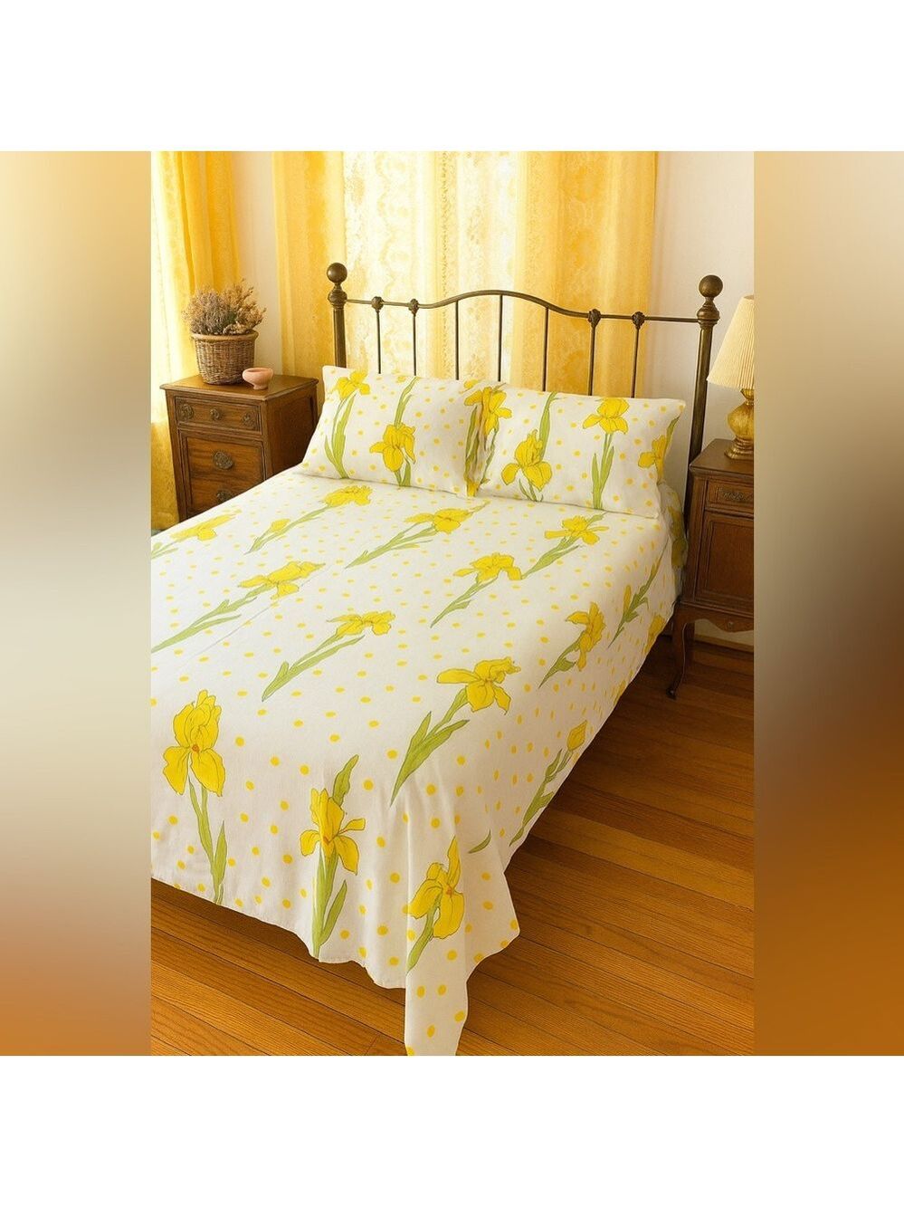 Christian Dior Wamsutta Full Sheet Set Yellow Iris